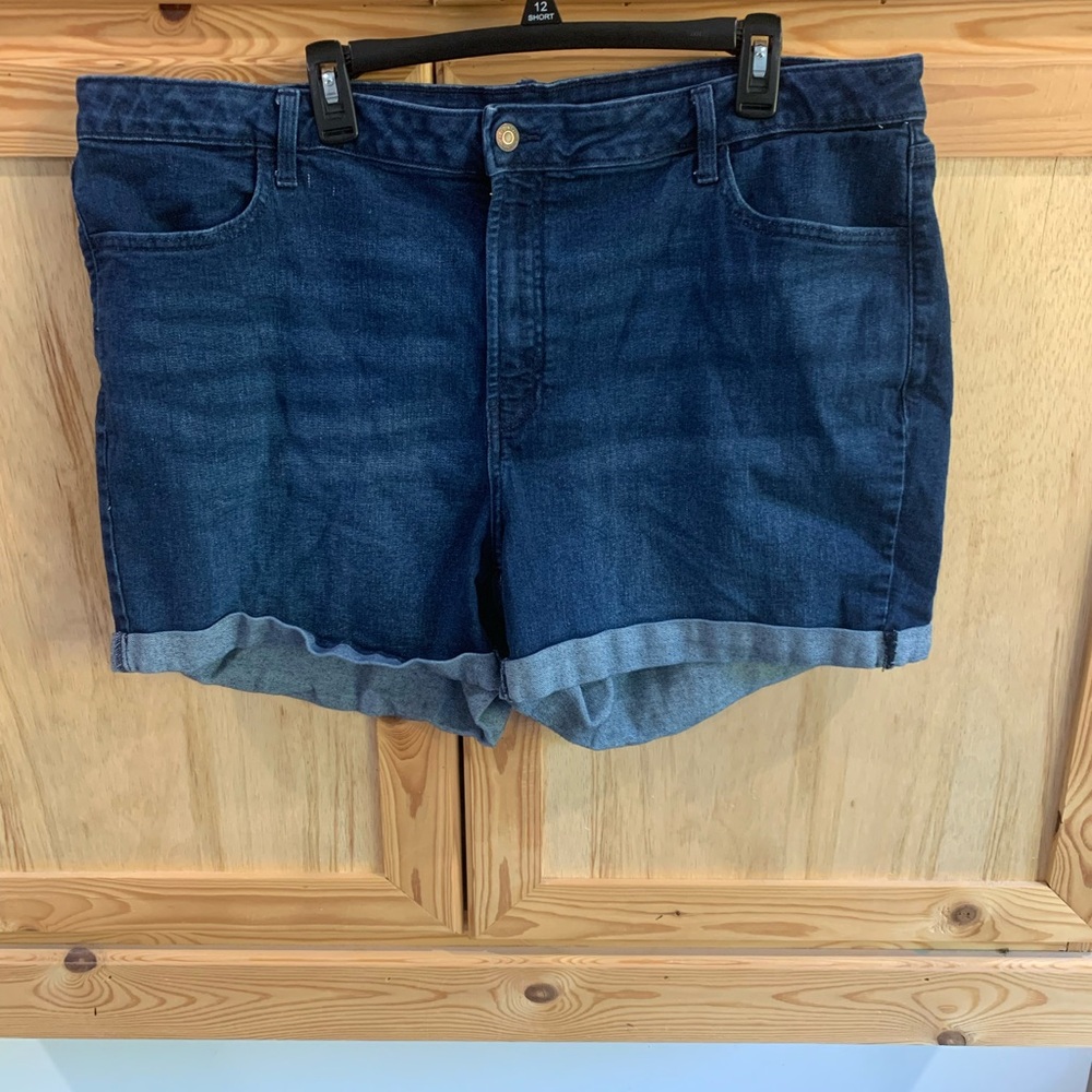 Old Navy Dark Blue Denim Jean Shorts Sz 22